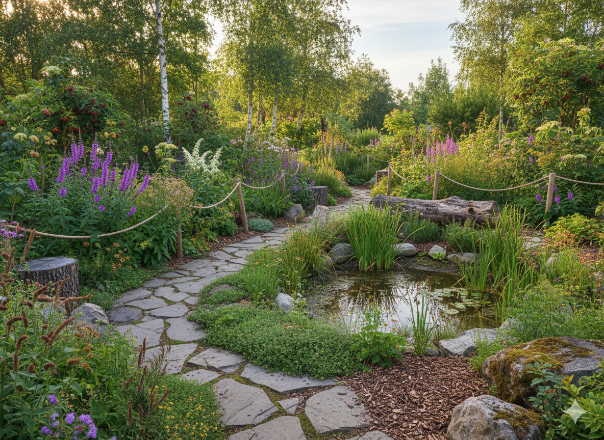 Natuurlijke tuin met inheemse planten